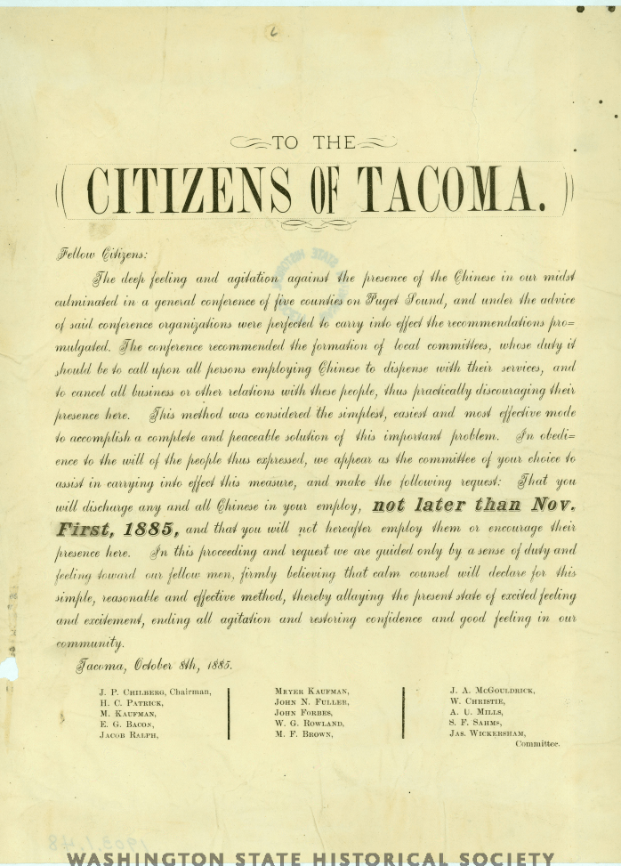 to the citizens of tacoma